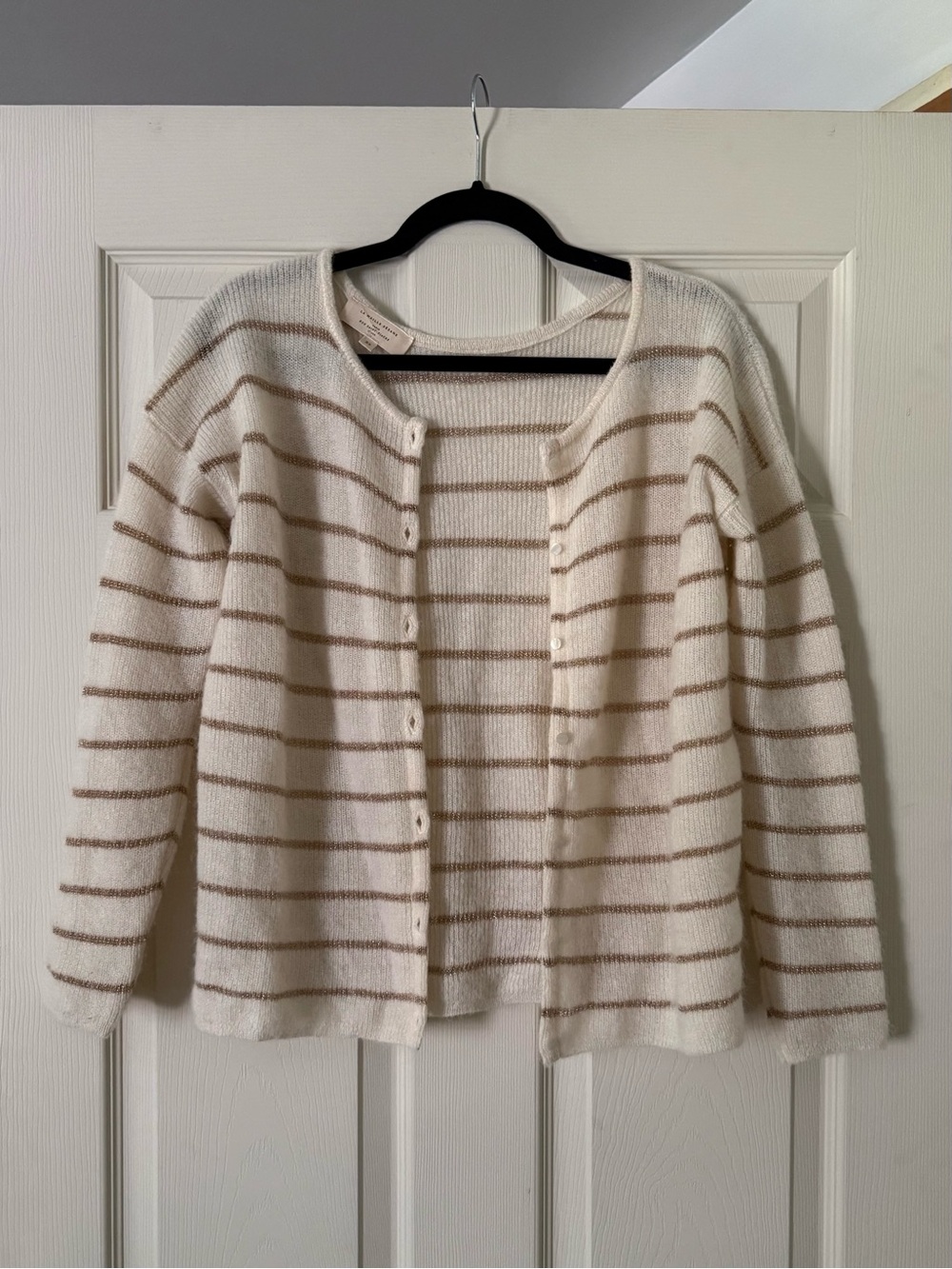 Sezane Gaspard Cardigan Ecru/Gold